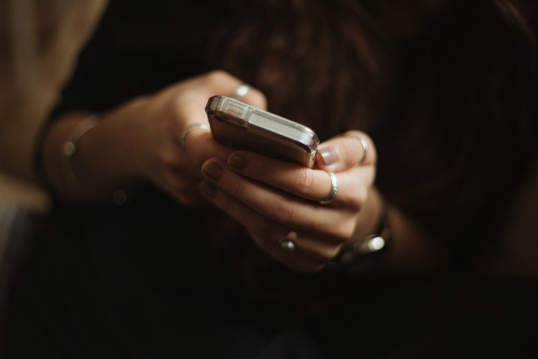 person scrolling social media