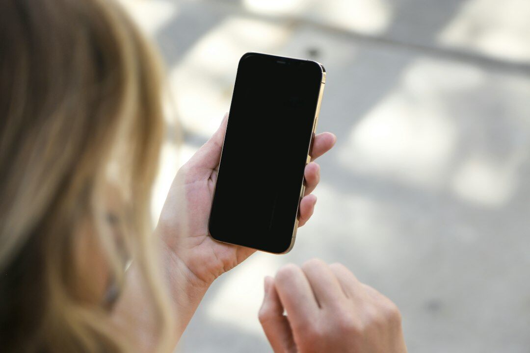 person using smartphone