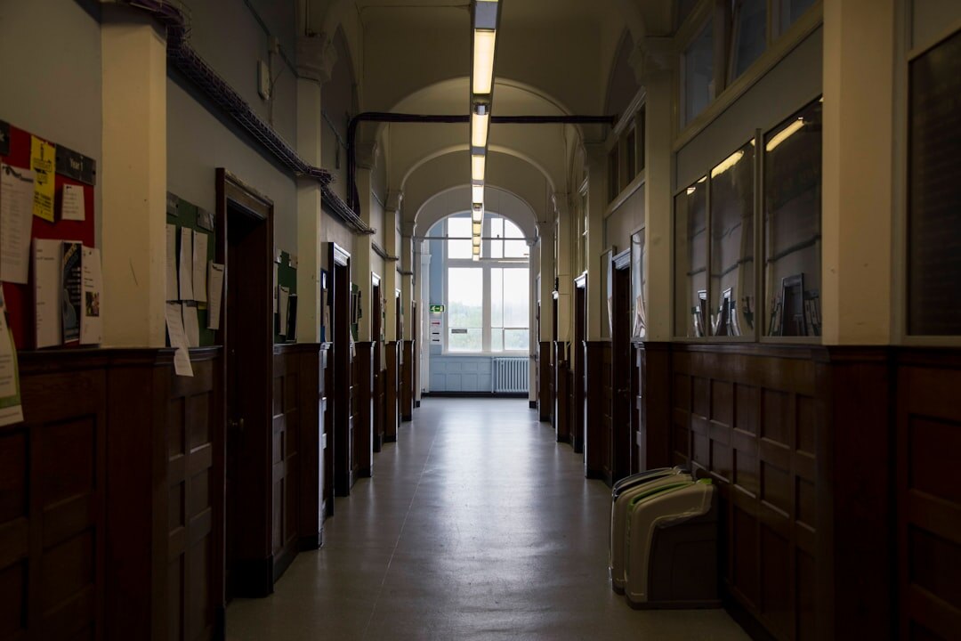 young people in school hallway